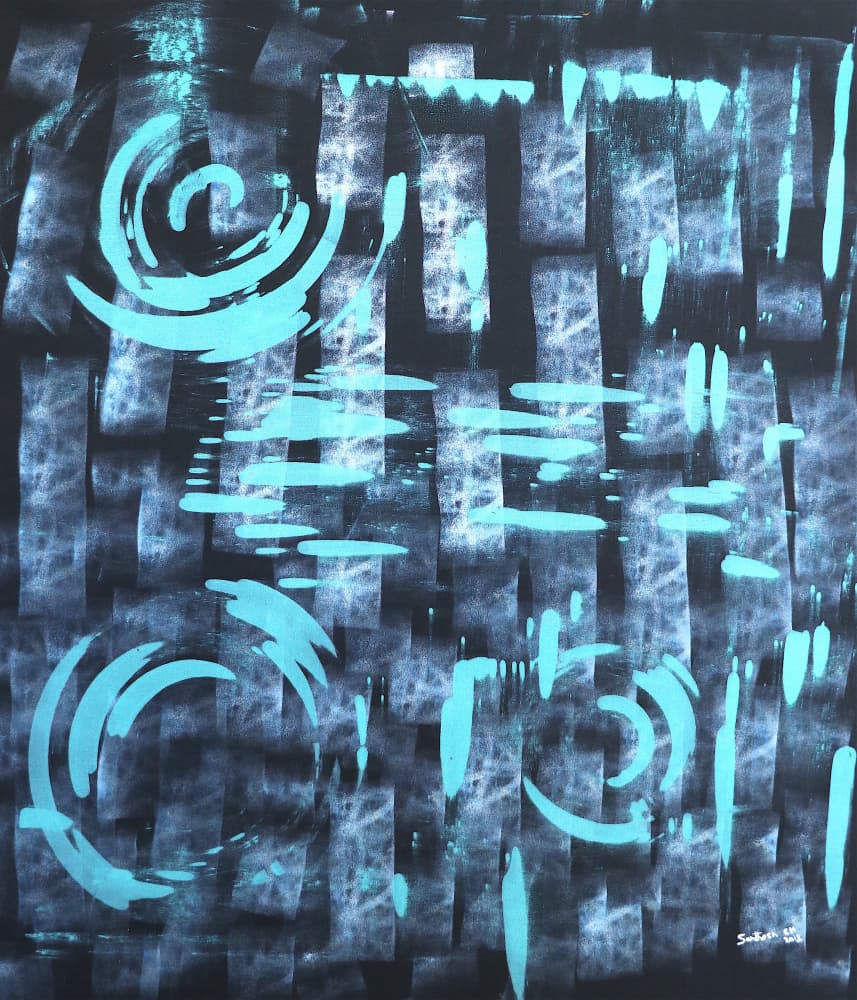 Abstract Aqua Flow by Santhosh ch — canvas wall art