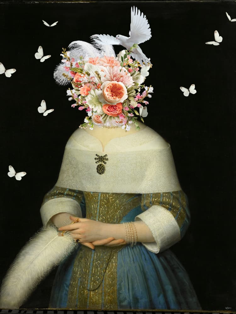 Floral Baroque Lady by Sue Skellern — canvas wall art