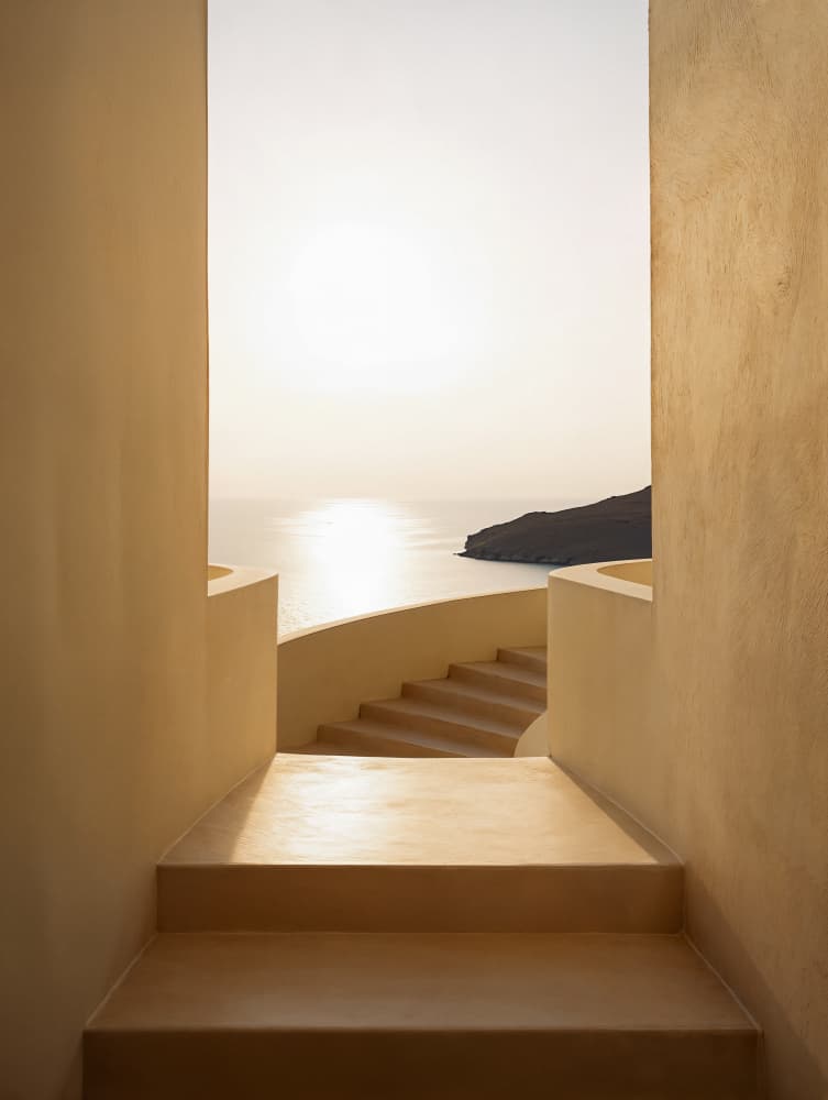 Coastal Sunset Stairs by Minorstep — canvas wall art