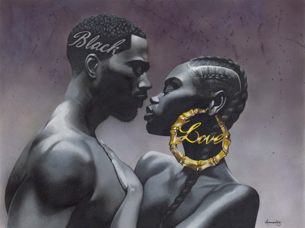 Black Love Portrait by Manasseh Johnson Sr. — canvas wall art