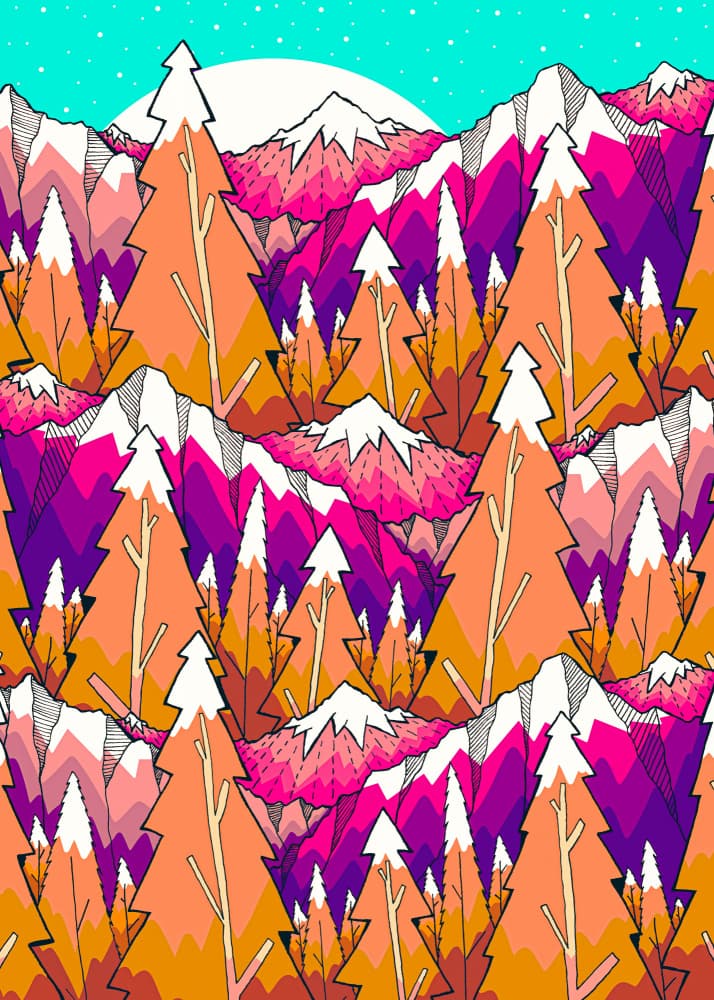 Vibrant Mountain Forest by Stephen Wade — canvas wall art