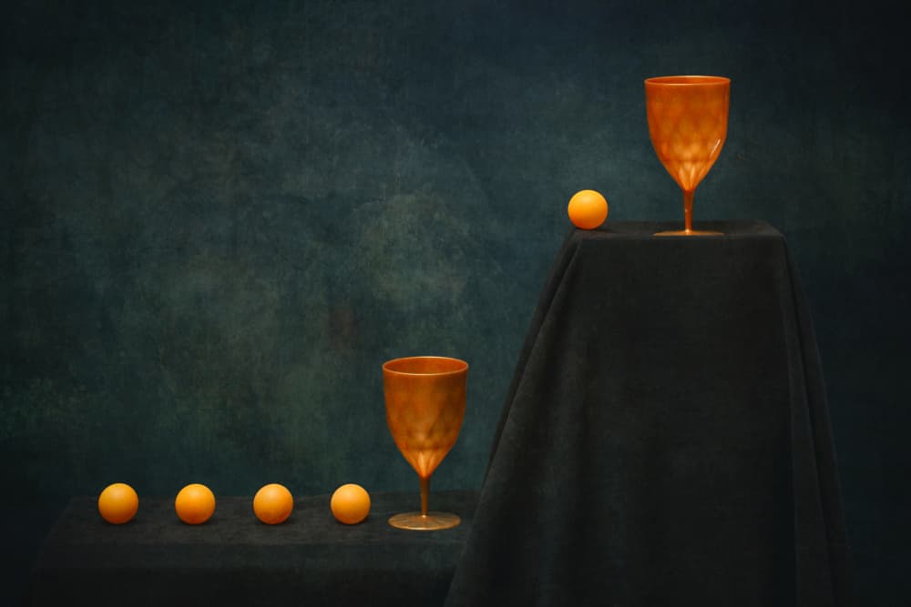 Golden Goblets Still Life by Brig Barkow — canvas wall art