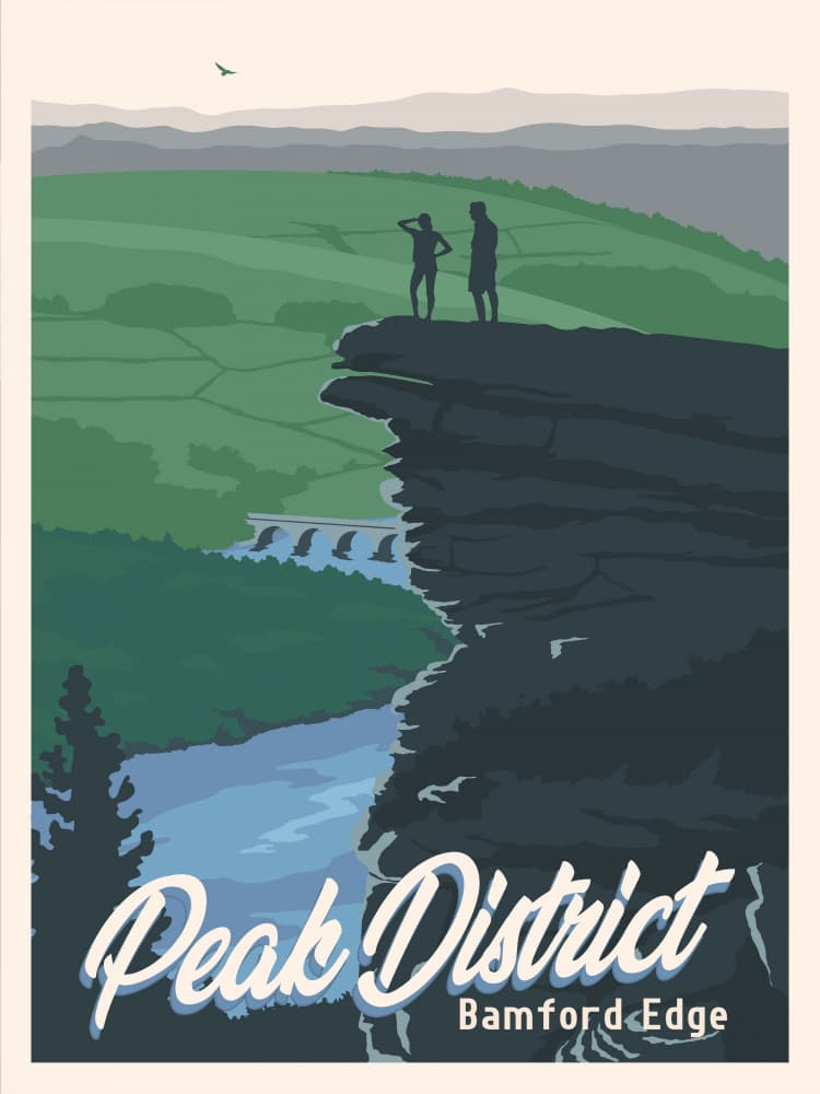 Peak District Bamford Edge by Retrodrome — canvas wall art