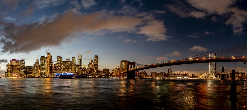 Brooklyn Bridge Manhattan Evening by Ovi D. Pop — canvas wall art