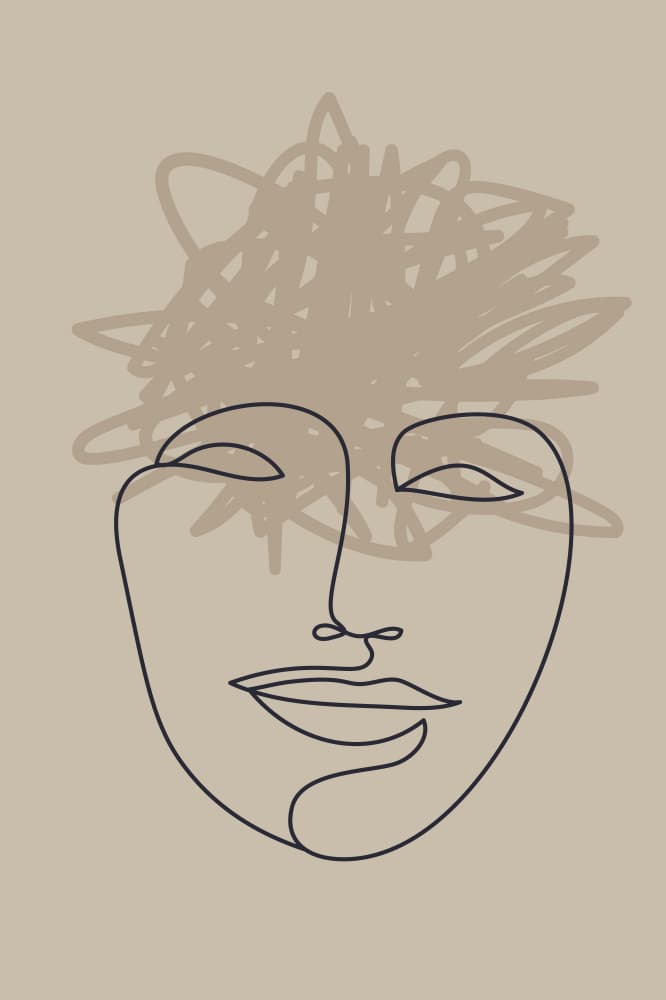 Calm Woman Tangled Thoughts by Anna Rose — canvas wall art