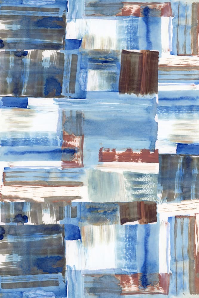 Abstract Blue Brown Layers by cartissi — canvas wall art