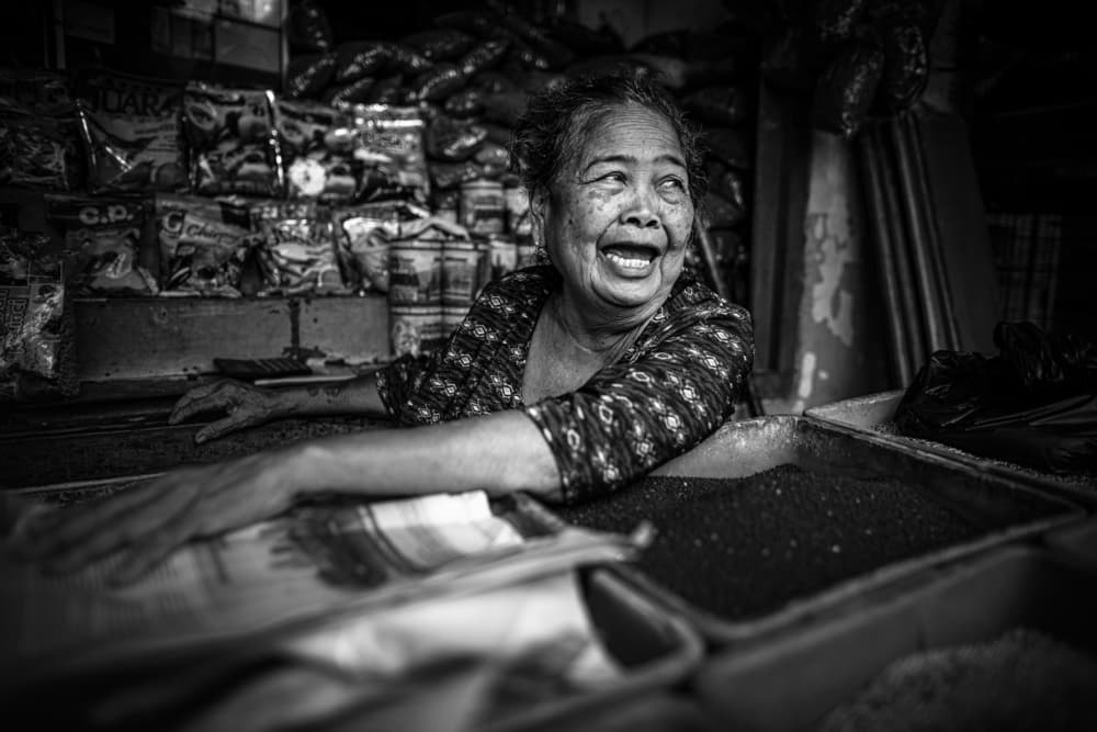 Laughing Market Vendor by Marco Tagliarino — canvas wall art