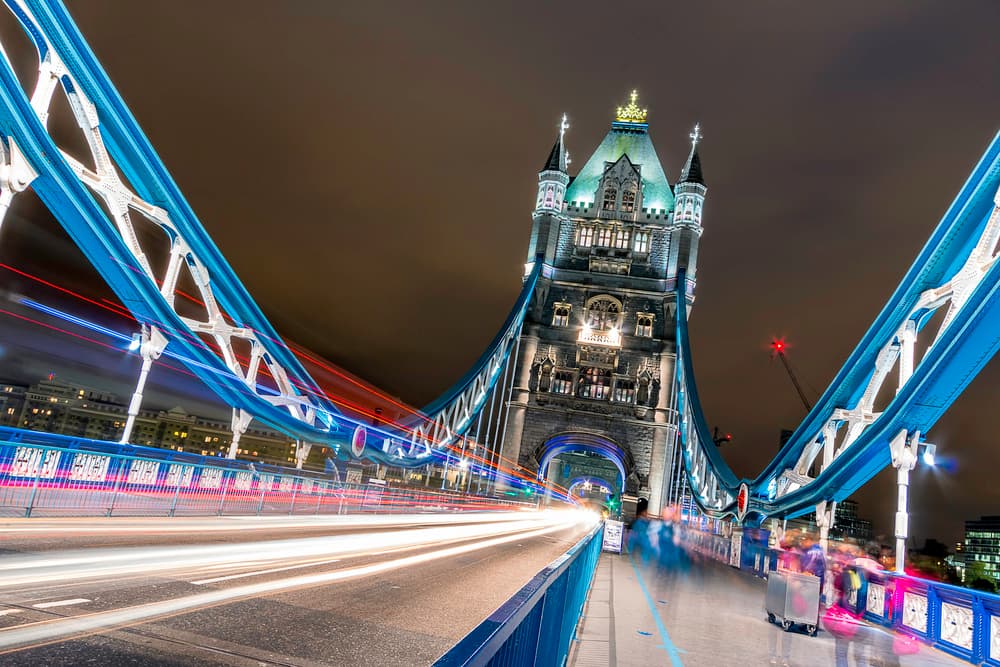 London Tower Bridge Night by Ahmed Lashin — canvas wall art