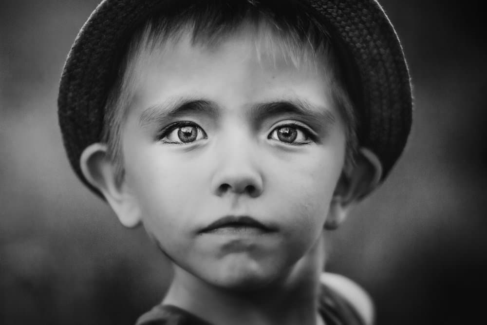 Pensive Child Portrait by Olessya Mikhailova — canvas wall art