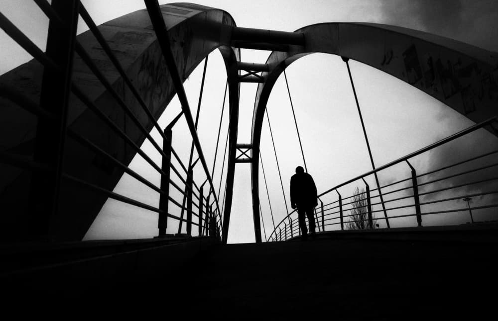 Dramatic Bridge Silhouette by Ali Ayer — canvas wall art