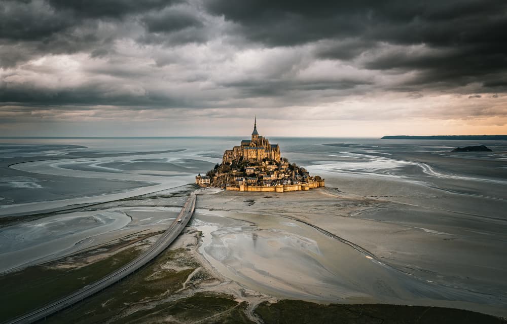 Mont Saint-Michel Glow by Ariel Ling — canvas wall art