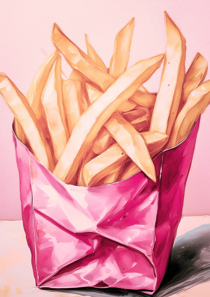Pink French Fries by Talitha McQueen — canvas wall art