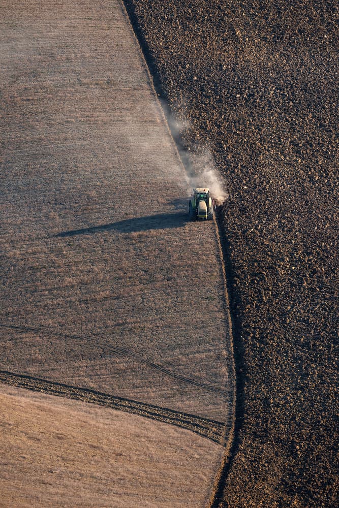 Aerial Farm Plowing by Jure Kravanja — canvas wall art