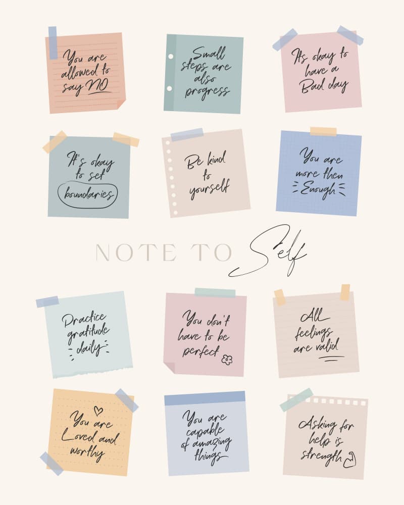 Note To Self Reminders by KsanaKalpa — canvas wall art