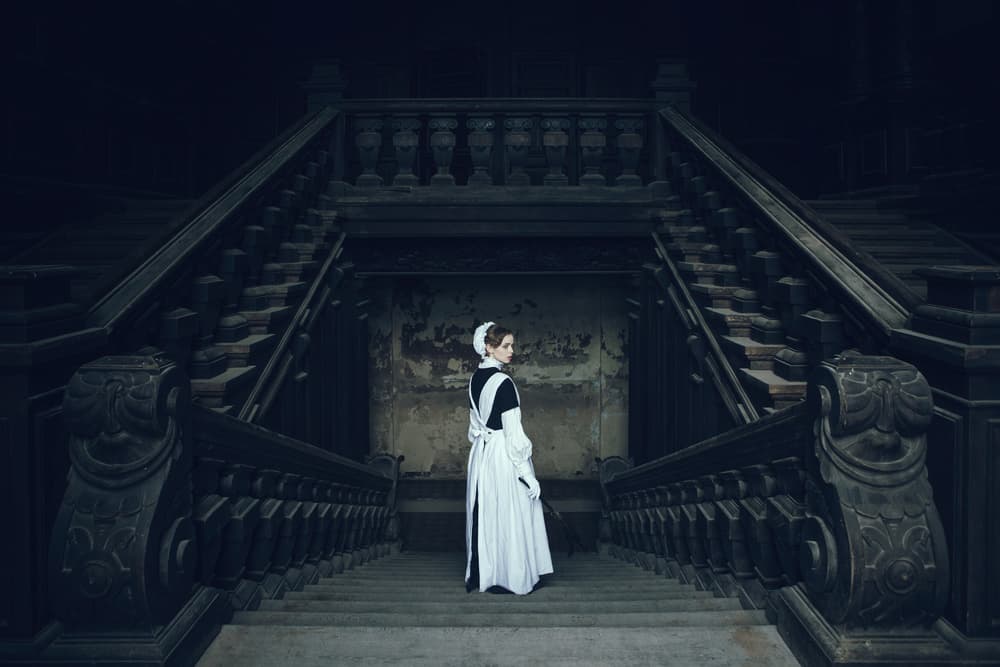 Maid on Grand Staircase by Magdalena Russocka — canvas wall art