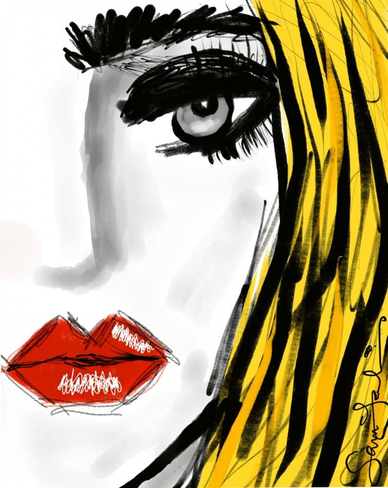 Bold Gaze Yellow Hair by Sanna Jarlelind — canvas wall art