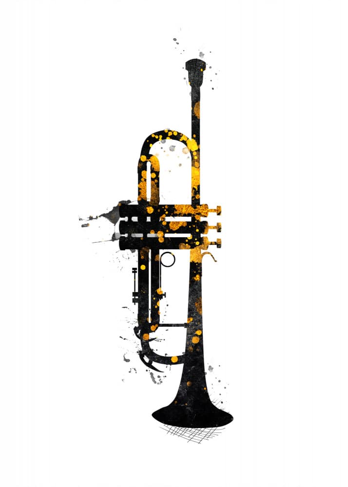 Golden Splash Trumpet by Justyna Jaszke — canvas wall art