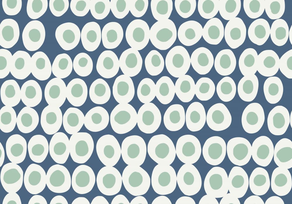 Blue Organic Ovals Pattern by Annick — canvas wall art