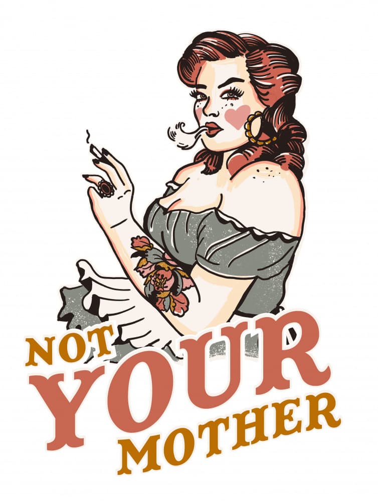 Not Your Mother Snarky Vintage Rockabilly Art by The Whiskey Ginger — canvas wall art