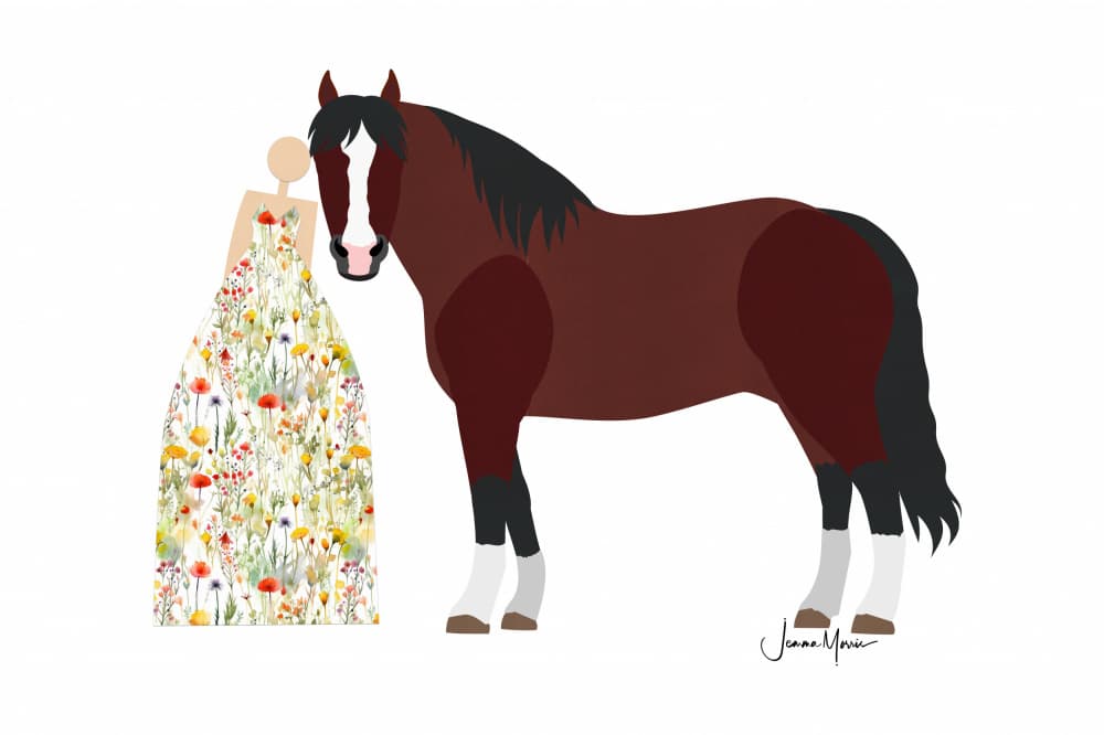 Woman and Horse Bond by Jemma Morris — canvas wall art
