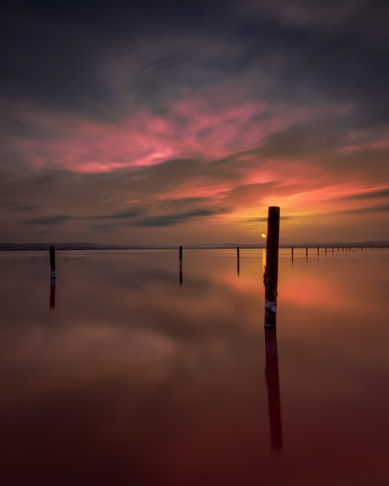 Pink Sunset Reflections by Jose Antonio Triviño Sanchez — canvas wall art