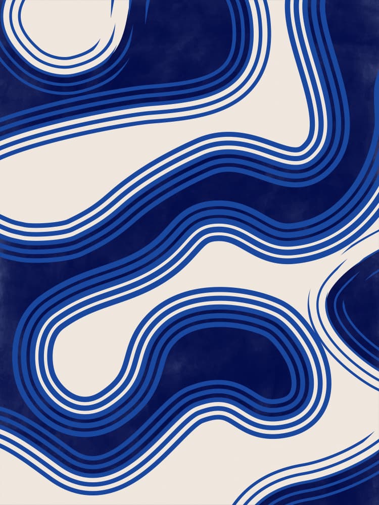 Flowing Abstract Curves by Elena Ristova — canvas wall art