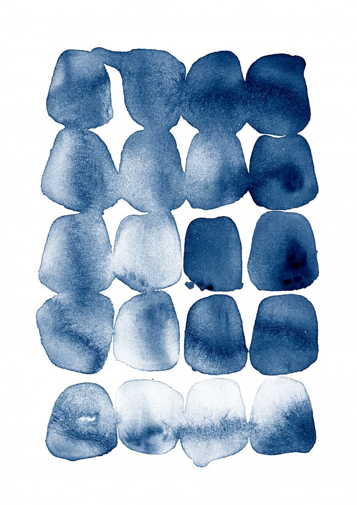 Indigo Watercolor Shapes by Lila & Lola — canvas wall art