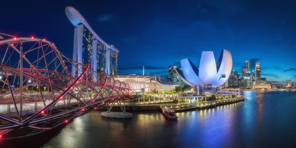 Vibrant Singapore Night by Jean Claude Castor — canvas wall art