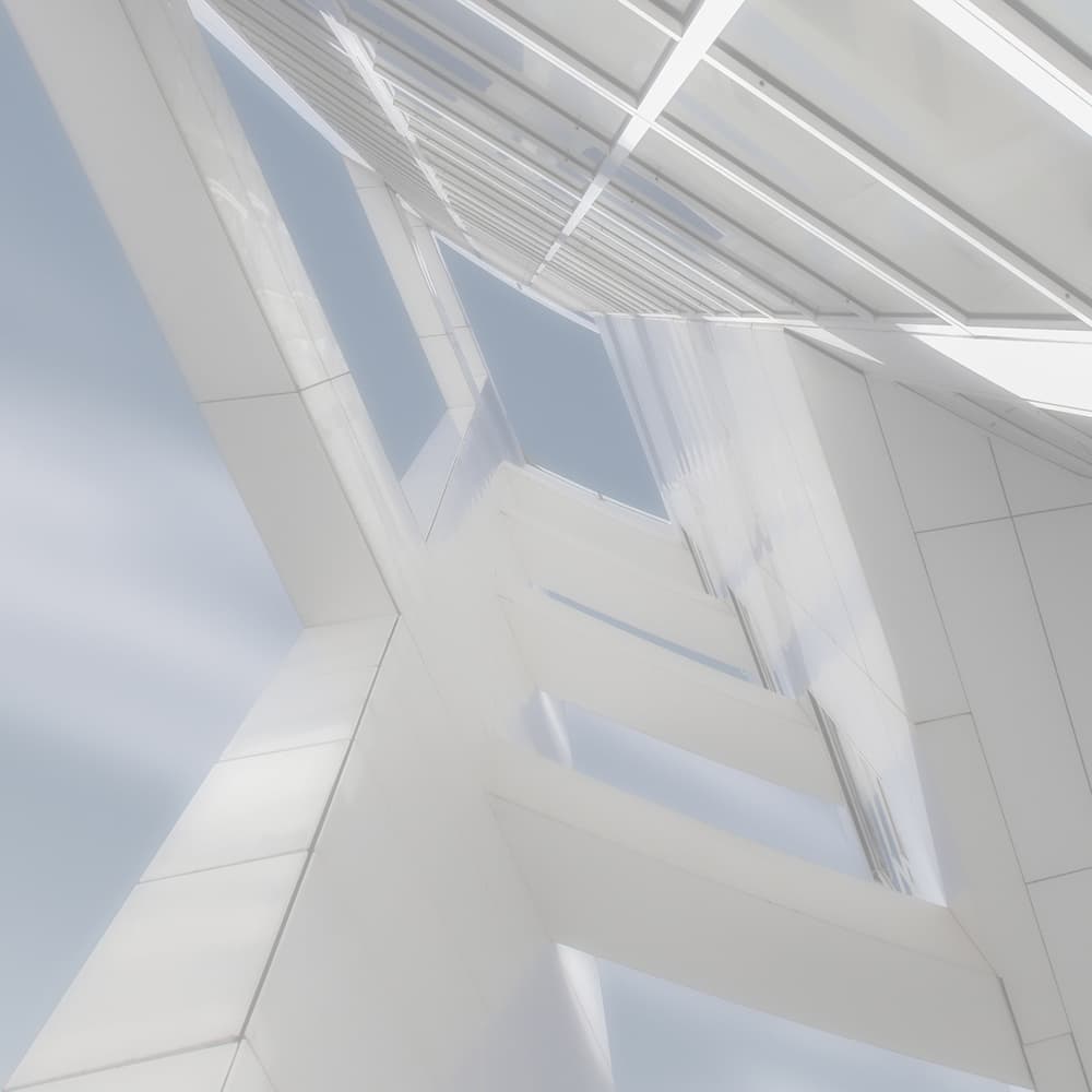 Modern Architectural Upward View by Jeroen van de Wiel — canvas wall art