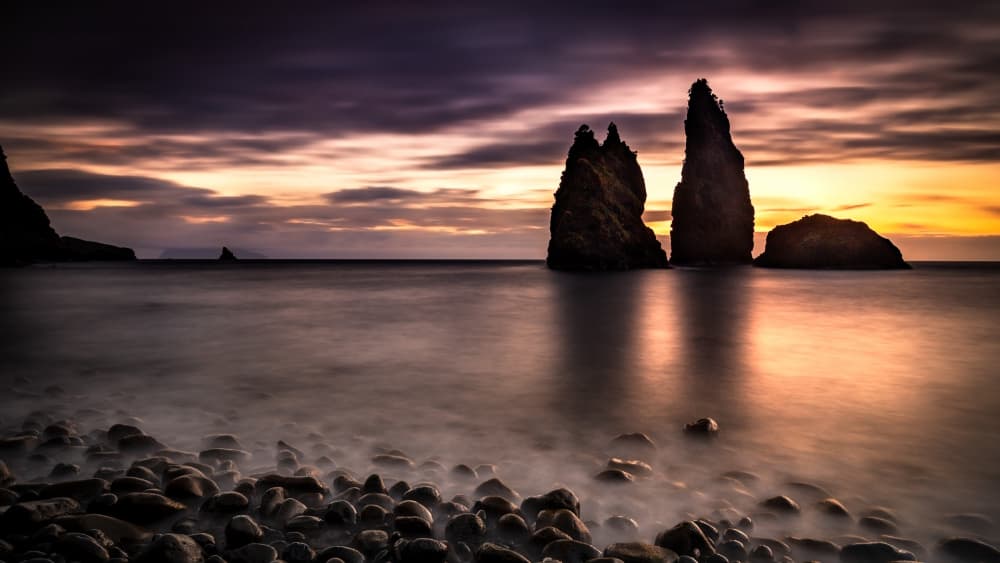 Dramatic Sea Stacks Sunset by Gonçalo Capitão — canvas wall art
