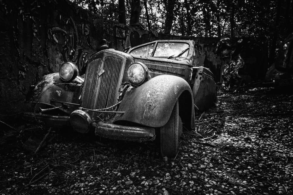 Abandoned Classic Car by Adam Dauria ☂ — canvas wall art