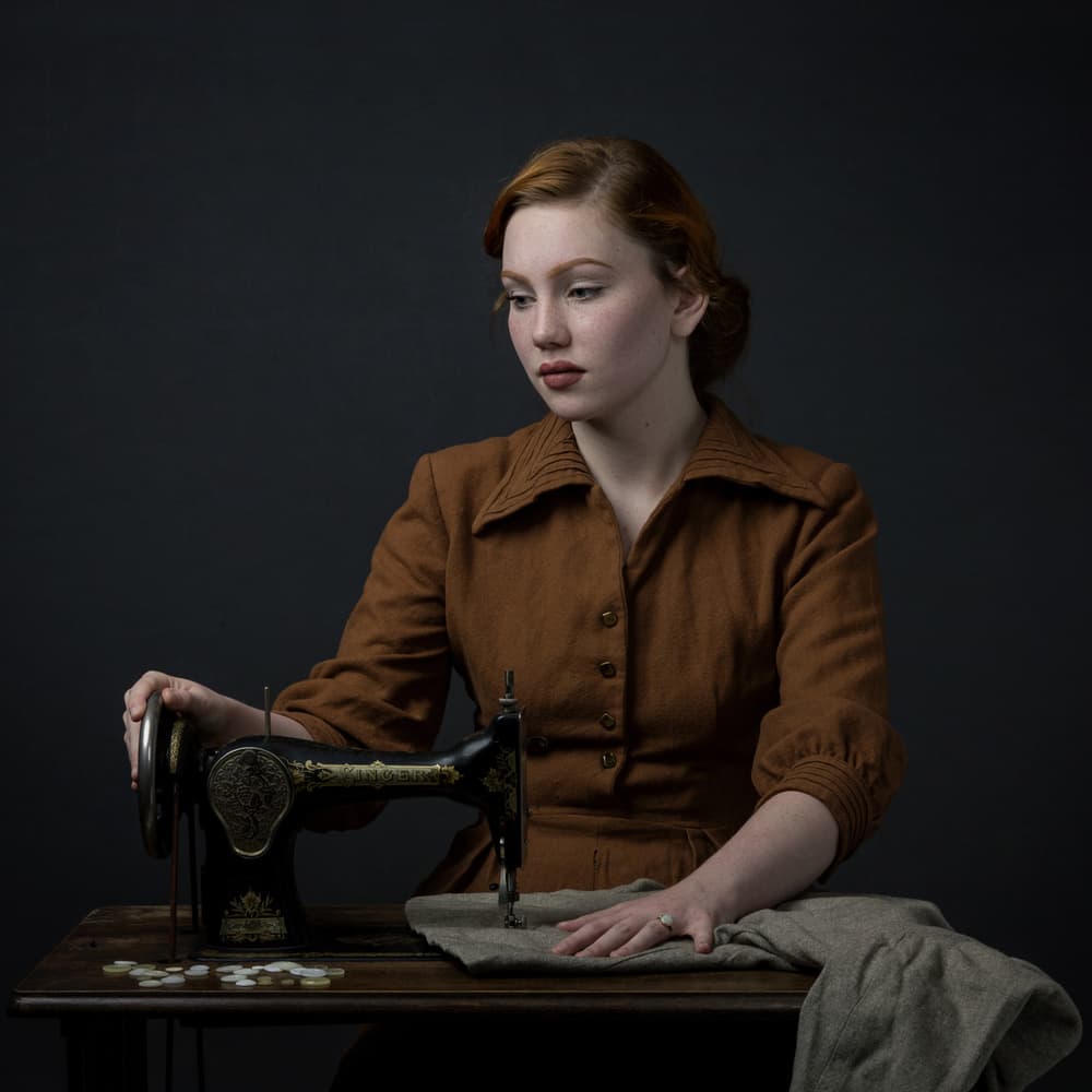 Vintage Seamstress by Carine Belzon — canvas wall art