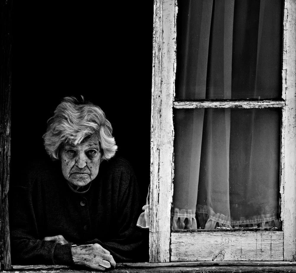 Old Woman By Window by Ezequiel59 — canvas wall art