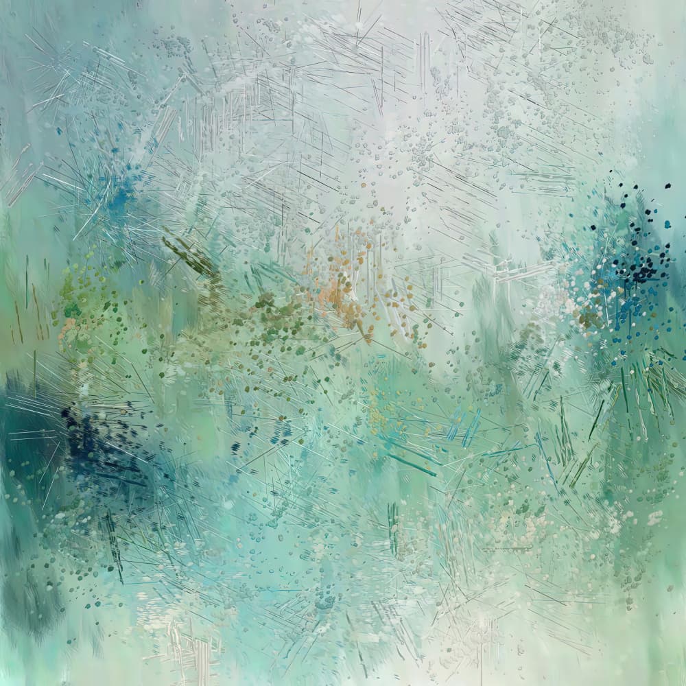 Abstract Aqua Greens by Alpenglow Workshop — canvas wall art