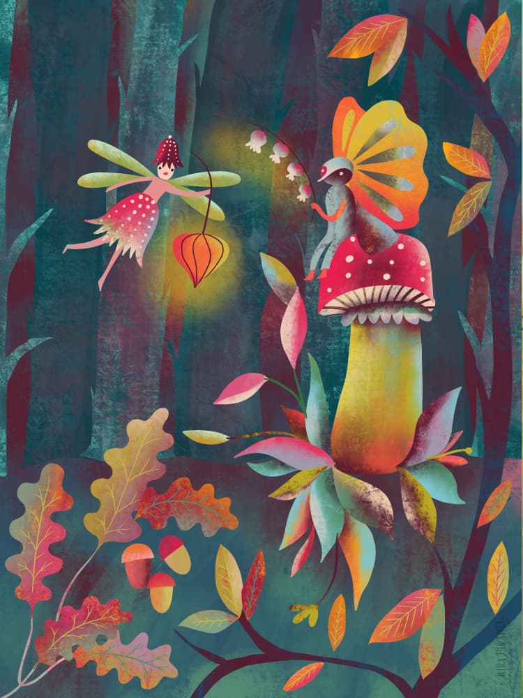 Enchanted Forest Friends by uta krogmann — canvas wall art