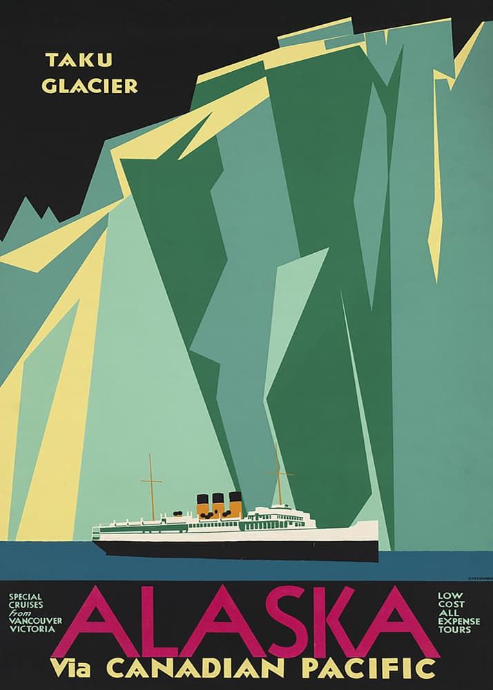 Alaska Via Canadian Pacific. Taku Glacier - No Border by Vintage Travel Posters — canvas wall art