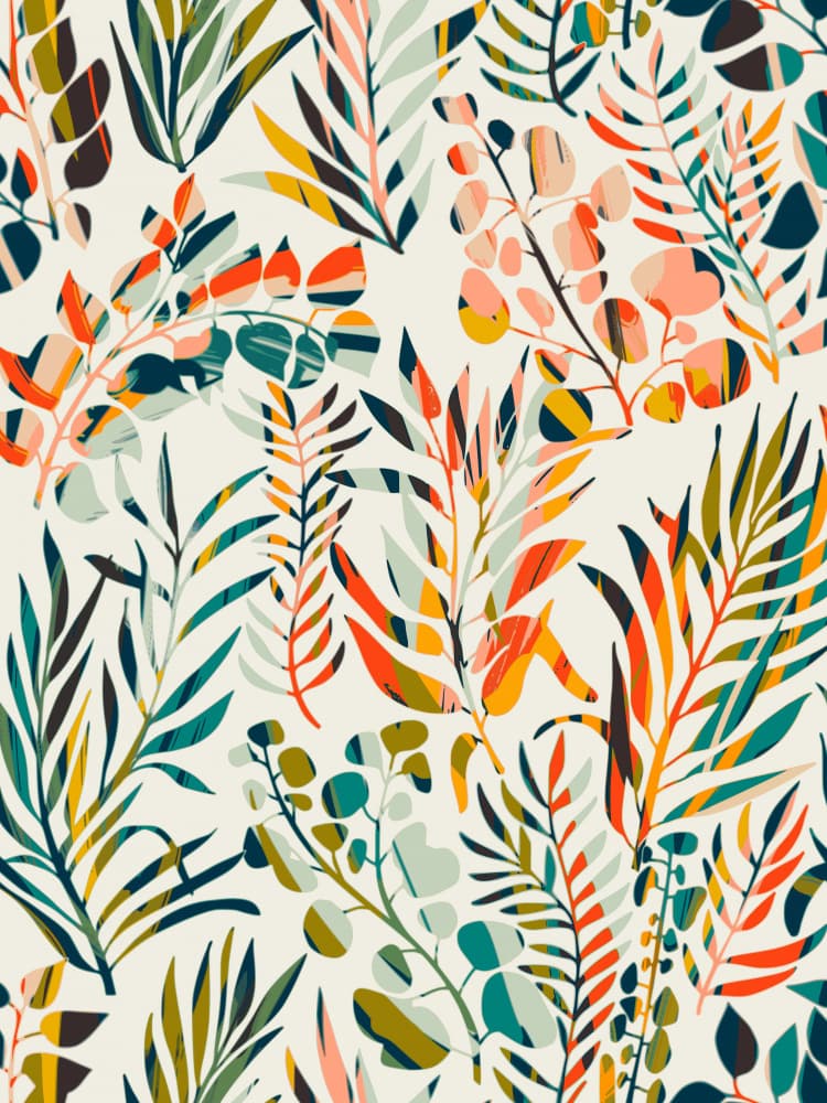 Colorful Botanical Pattern by Annick — canvas wall art