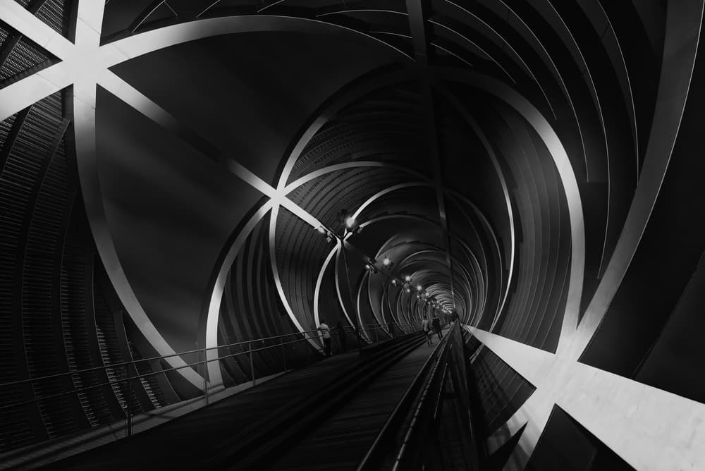 Modern Spiral Tunnel by Juan Pablo de Miguel — canvas wall art