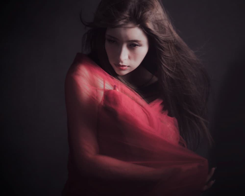 Ethereal Red Portrait by Masayuki Kato — canvas wall art