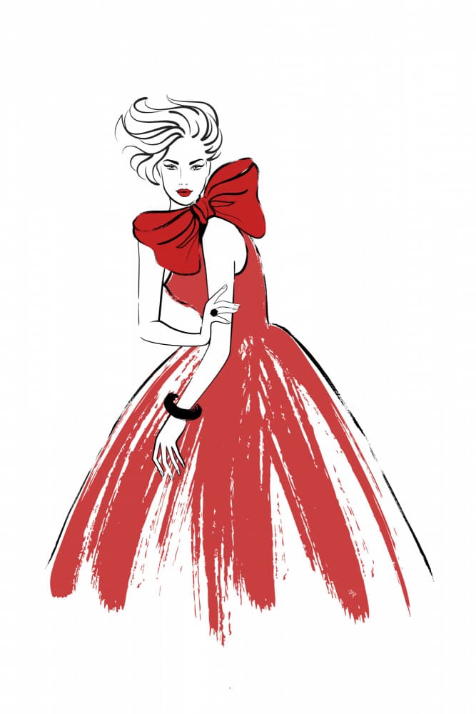 Elegant Red Bow by Martina — canvas wall art