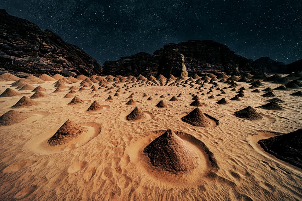 Starry Desert Formations by Hazim Alhazmi — canvas wall art