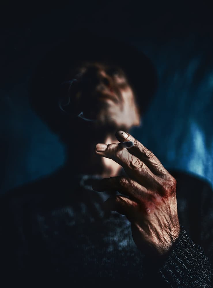 Dark Smoking Man by Koki Jovanovic — canvas wall art