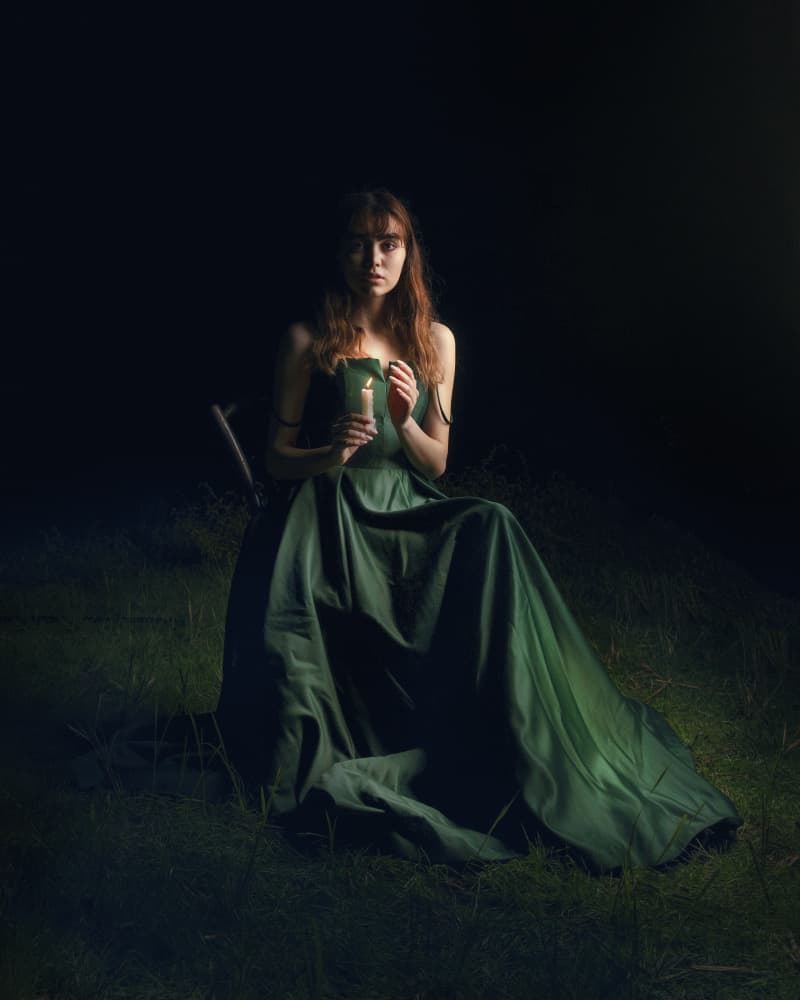 Mysterious Woman with Candle by Hooman Sedaghi — canvas wall art