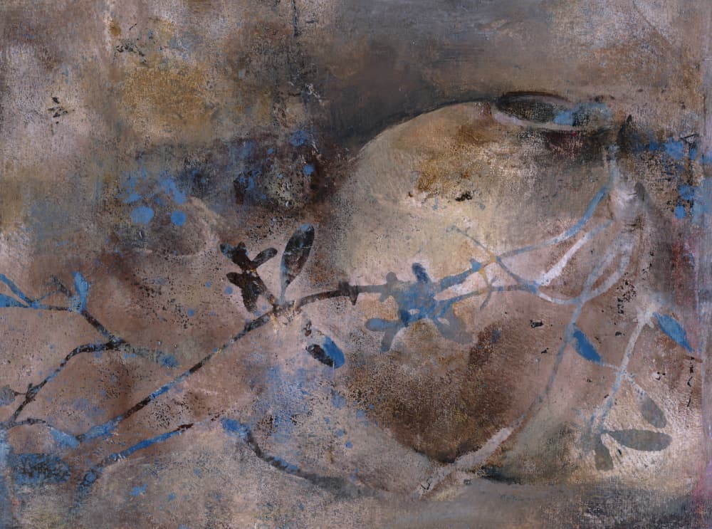 Earthy Vessel Blues by Lena Ru — canvas wall art