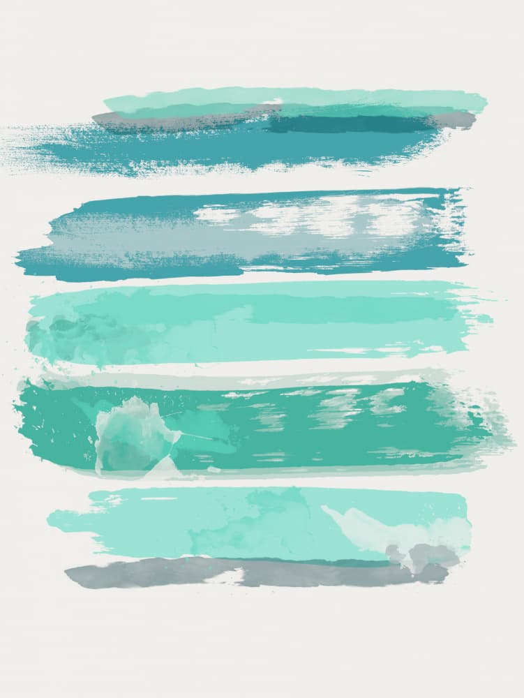 Mint Aqua Brushstrokes by Sannel Larson — canvas wall art
