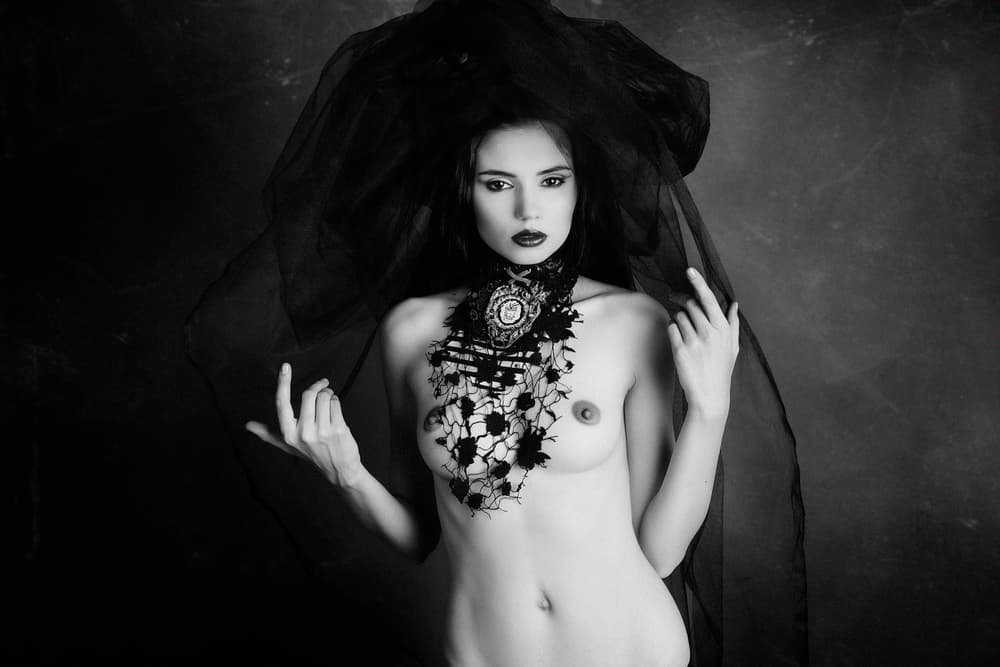 Sensual Dark Portrait by Alexandra Fira — canvas wall art