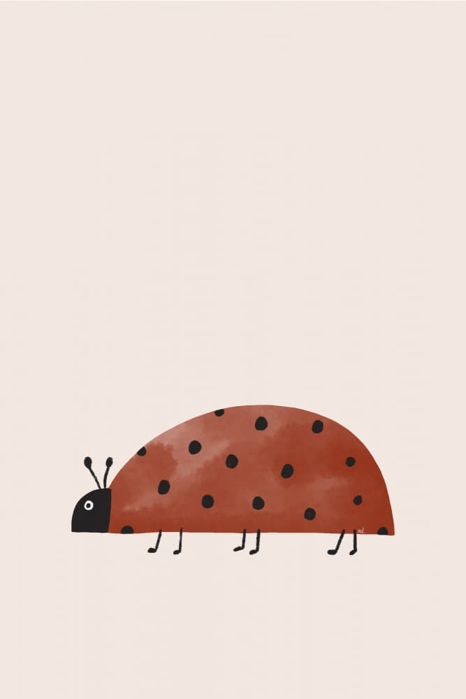 Cute Red Ladybug by Menina Lisboa — canvas wall art