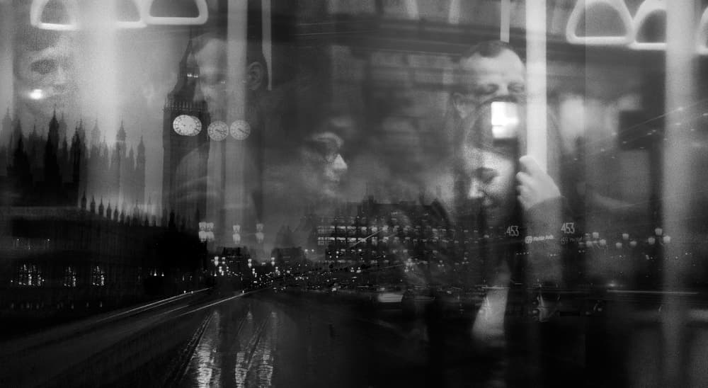 London Night Reflections by Carlo Tonti — canvas wall art