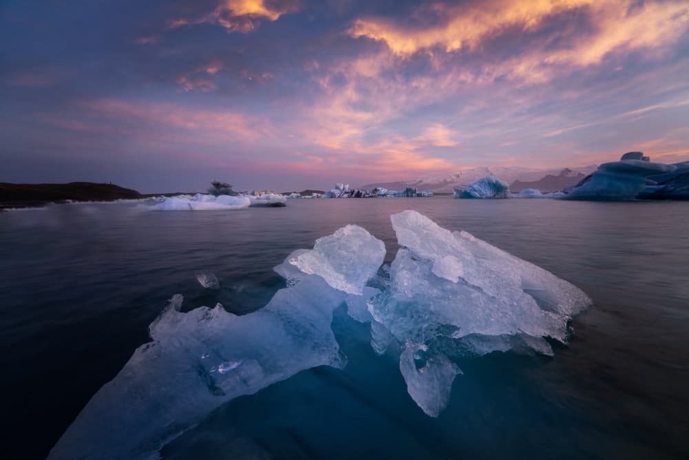 Glacial Lake Sunset by Yongnan Li (李永男) — canvas wall art