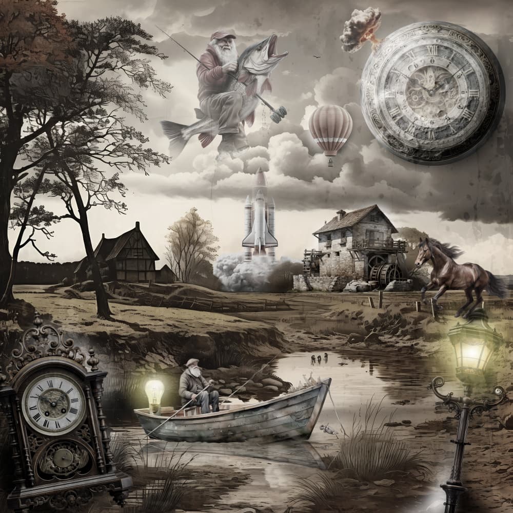 Dreamlike Time Traveler by Rafal Kulik — canvas wall art